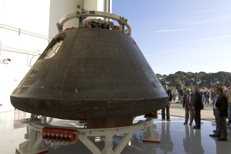 Orion Spacecraft in Post-Mission Processing at Kennedy Space Center