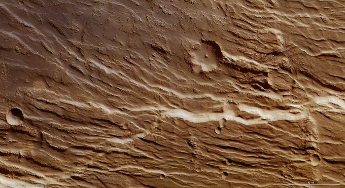 Chasms and cliffs on Mars