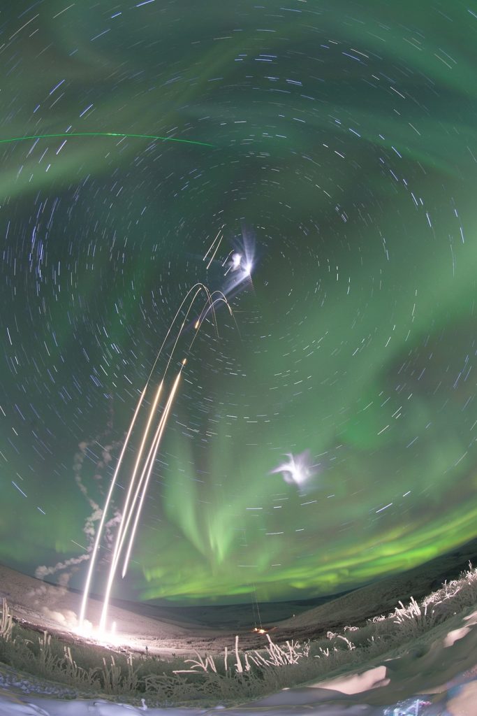 Sounding Rockets Launch Into an Aurora