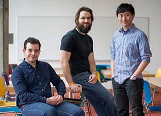 Daniel Sanchez, Nathan Beckmann and Po-An Tsai have found that the ways in which a chip carves up computations can make a big difference to performance. -- Courtesy of Bryce Vickmark