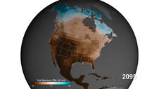 Soil moisture 30 cm below ground projected through 2100 for high emissions scenario RCP 8.5.