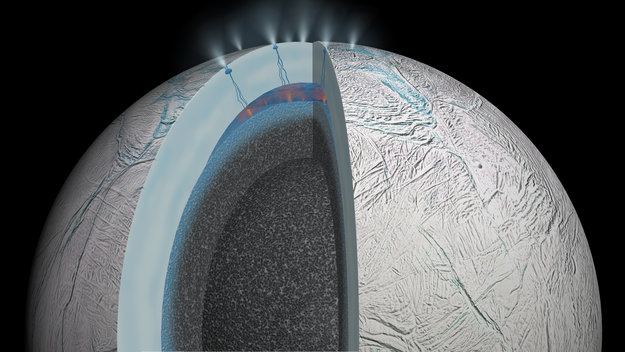 Hot water activity on icy moon’s seafloor