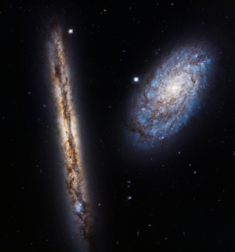 Hubble celebrates 27 years with two close friends HEIC17