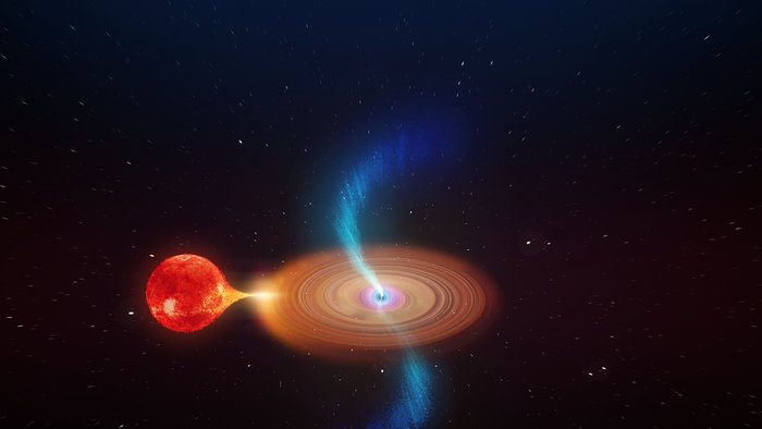 Black hole accreting material from its companion star node full image 2