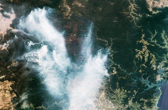 Satellite captured smoke in Australia
