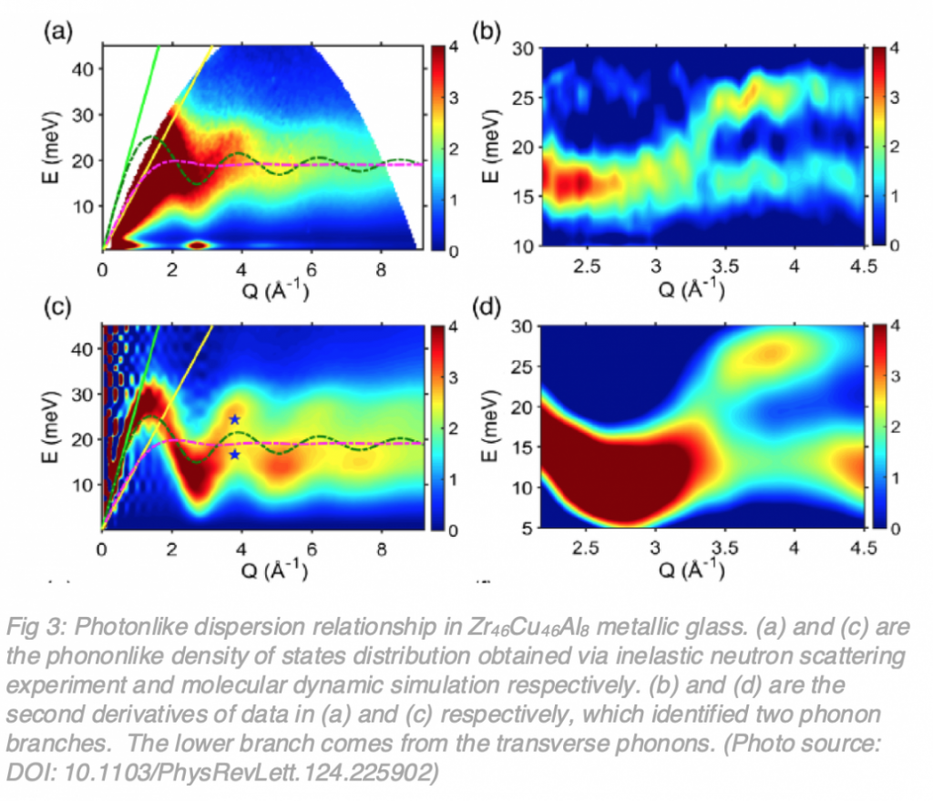 High-frequency transverse phonons in amorphous materials observed for the first time 3 photolike dispersion relationship
