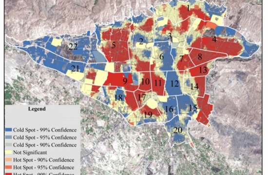 Population heatmap of Tehran