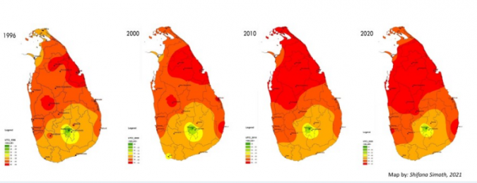 Taking the heat out of Sri Lankan climate crisis 2 heat map of srilanka
