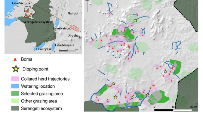 Scientists track cattle with GPS to better understand disease risks in East Africa 2 Map of the study area in northern Tanzania