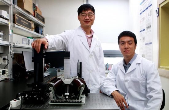 Prof Choi Hongsoo Left and Dr. Jeon Seongwoong Right at Robotics Engineering DGIST