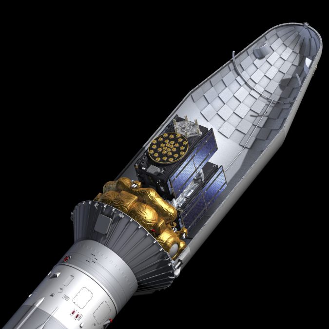 Galileos 27 28 atop Soyuz launcher pillars
