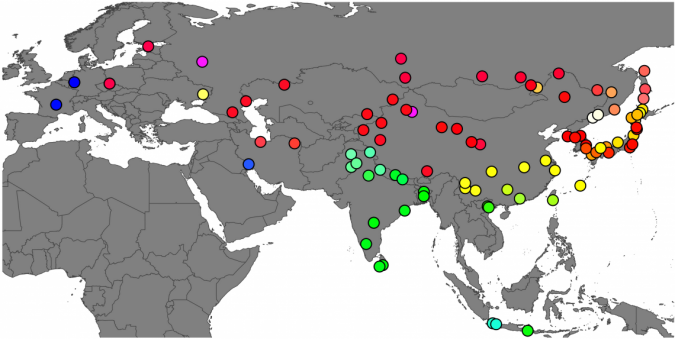 Scientists reveal the diverse history of the wild house mouse across Europe and Asia 3 Distribution map