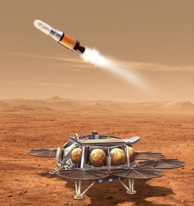 illustration concept of sample return from mars