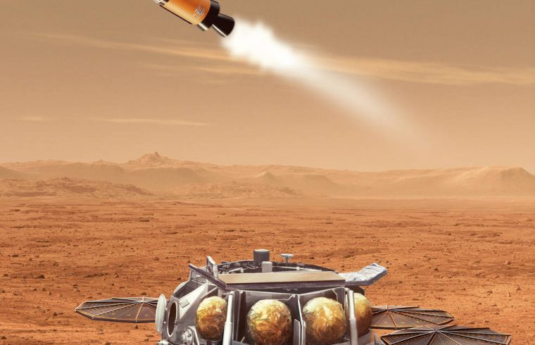 illustration concept of sample return from mars