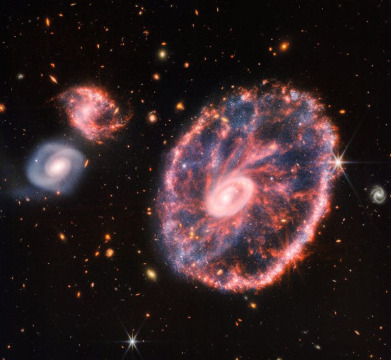 Webb captures stellar gymnastics in the Cartwheel Galaxy