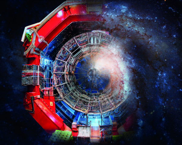 Artists impression of the ALICE study of the transparency of the Milky Way to antimatter