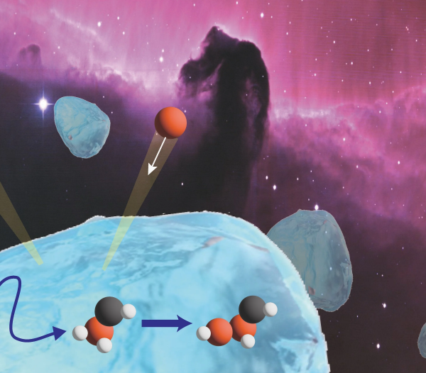 How carbon atoms diffuse on the surface of interstellar