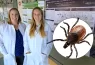 Dana Shaw and Kaylee Vosbigian with inset of tick
