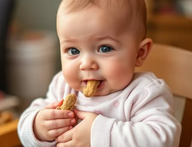 feeding babies peanuts