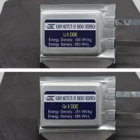 Pouch type cells fabricated using the developed technology