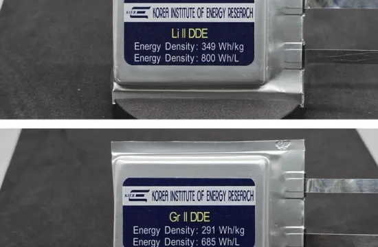 Pouch type cells fabricated using the developed technology