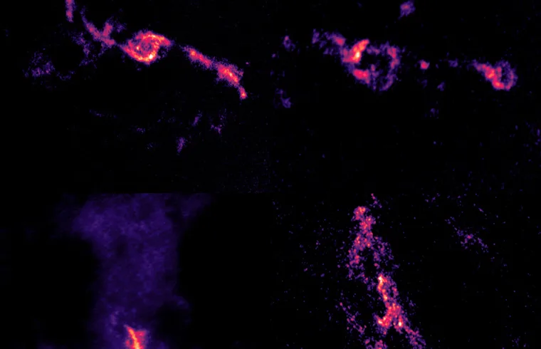 molecular gas as traced by emission from the carbon monoxide molecule