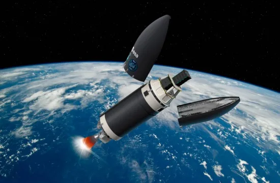 Celeste’s first satellites launched to test LEO navigation layer 5 Rocket Lab s Electron revealing Celeste IOD 1 and 2 artist impression pillars